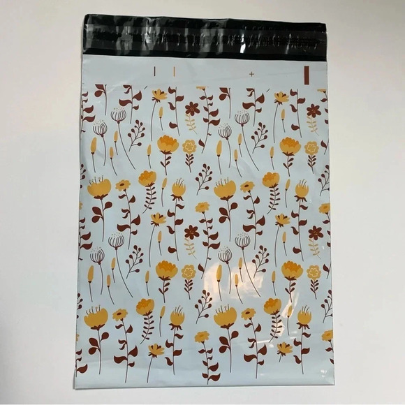100 Poly mailers 10x13” shipping bags floral thank you variety print self seal - Picture 12 of 13